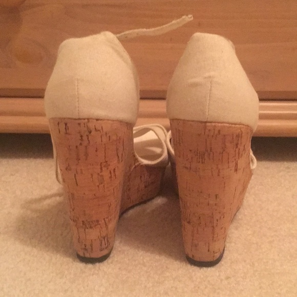 White Peep Toe Wedges - Picture 3 of 4